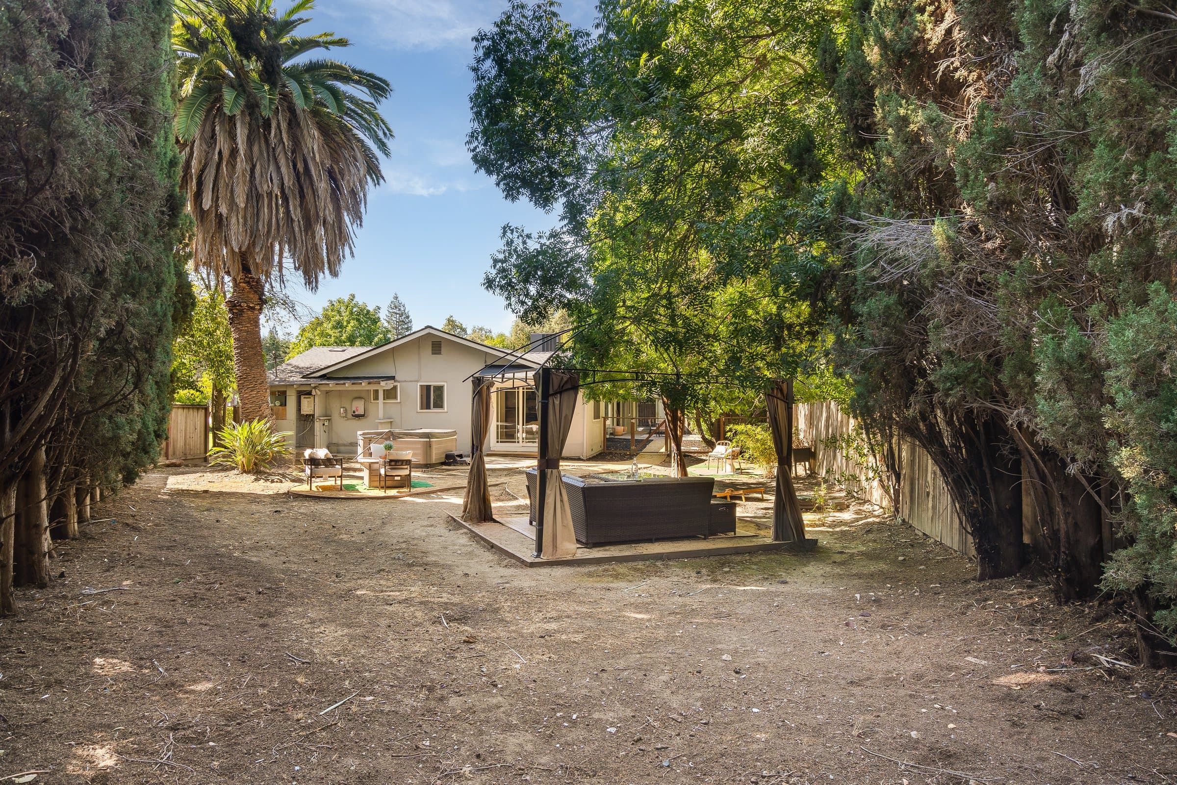 The rear garden at 48 Kingston Place, looking back to the house.